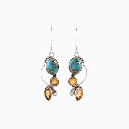Natural Stone and Alloy Dangle earrings